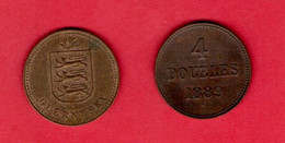 GUERNSEY, 1889, 4 Doubles,Bronze  KM13, C872 - Guernsey