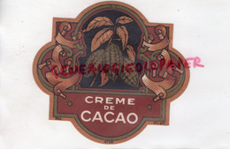 ETIQUETTE   CREME DE CACAO - Alimentaire