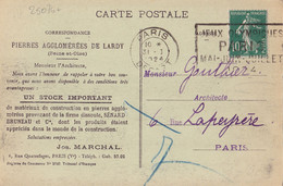 25076# SEMEUSE CARTE POSTALE Obl PARIS DEPART 1924 JEUX OLYMPIQUES PARIS MAI JUIN JUILLET OLYMPICS GAMES JO - Sommer 1924: Paris