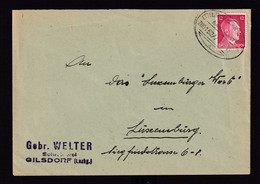 DDAA 011 - Enveloppe TP Hitler Cachet Ovale AMBULANT ETTELBRUCK-ECHTERNACH 1942 ( Zug 152) - Origine GILSDORF - 1940-1944 German Occupation