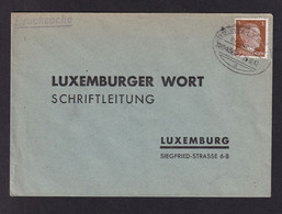 DDAA 014 - Enveloppe TP Hitler Cachet Ovale AMBULANT ETTELBRUCK-ECHTERNACH 1942 ( Zug 4362) - TARIF IMPRIME - 1940-1944 Deutsche Besatzung