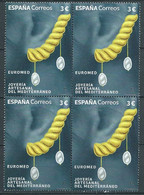 ESPAGNE SPANIEN SPAIN ESPAÑA 2021 EUROMED MEDITERRANEAN HANDMADE JEWELRY JOYERÍA BKT 4V MNH ED 5506 MI 5556 YT 5261 SC 4 - Ungebraucht