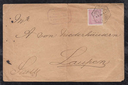 Portugal 1895 Printed Matter Cover  10R Single Use LISBOA To LAUPEN Switzerland - Covers & Documents