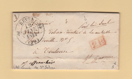 Revel - 30 - Haute Garonne - 12 Janvier 1844 - Courrier De St Julien - PP Port Paye - 1801-1848: Voorlopers XIX