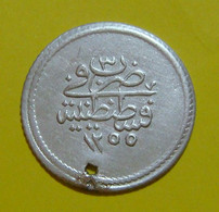 Ottoman Turkey Silver 1 - 1/2 Piastres 1255 / 3, ABDUL MEJID, 2.98 Gr. KM# 654 - Turquia