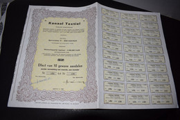 Kanaal Textiel Kortrijk 10 Gewone Aandelen 1987 - Textiel