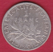 France 1 Franc Semeuse Argent 1901 - H. 1 Franc