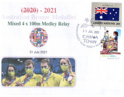 (WW 6 A) 2020 Tokyo Summer Olympic Games - Australia Bronze Medal 31-07-2021 - Mixed 4x100 Medley Relay (COVID + Flag) - Summer 2020: Tokyo