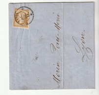 Lettre Avec Napoléon N°13 Percé En Ligne Et Oblitération Paris Sur Timbre, 1861 - 1853-1860 Napoleon III