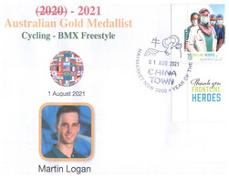 (WW 6 A) 2020 Tokyo Summer Olympic Games - Australia Gold Medal 1-8-2021 - Cycling - BMX Freestyle (COVID Tag Stamp) - Summer 2020: Tokyo
