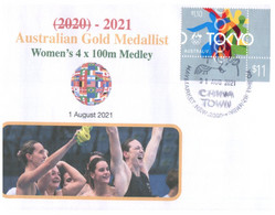 (WW 6 A) 2020 Tokyo Summer Olympic Games - Australia Gold Medal 1-8-2021 - Women's 4x100m Medley (new Olympic Stamp) - Verano 2020 : Tokio