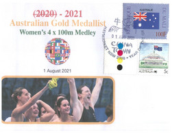 (WW 6 A) 2020 Tokyo Summer Olympic Games - Australia Gold Medal 1-8-2021 - Women's 4x100m Medley (OZ Flag Stamp) - Verano 2020 : Tokio