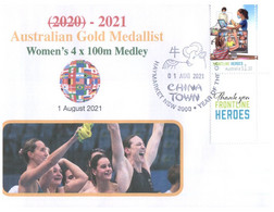 (WW 6 A) 2020 Tokyo Summer Olympic Games - Australia Gold Medal 1-8-2021 - Women's 4x100m Medley (COVID-19 Tag Stamp) - Summer 2020: Tokyo