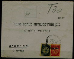 ISRAEL 1948 COVER SENT IN 48 TO TEL-AVIV WITH STAMP POSTAGE DUE I  TO PAY VF!! - Timbres-taxe