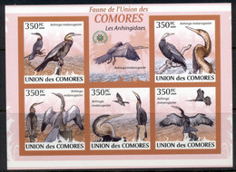 Comoro Is 2009 Birds, African Darter, Cormorant MS IMPERF MUH - Comores (1975-...)