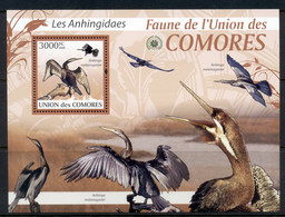 Comoro Is 2009 Birds, African Darter, Cormorant MS MUH - Comores (1975-...)