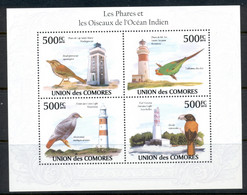 Comoro Is 2010 Lighthouses & Birds Of The Indian Ocean MS MUH - Comores (1975-...)