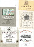 Lot De 10 étiquettes De Vin De Bordeaux - Collections & Sets