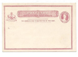 QUEENSLAND E.P. Carte Postal Stationery Card 1p. Red On Light-cream, Mint - Very Fresh.   Belle Fraîcheur.   TB - W1043 - Storia Postale