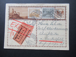 Österreich 1931 Bildpostkarte Schlaining Burgenland GA P 278 Durch Eilboten Expres / Express Karte Wien - Knittelfeld - Covers & Documents