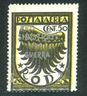 EGEO 1944 PRO SINISTRATI DI GUERRA  POSTA  AEREA  50 C. + 2 L.** MNH - Ägäis (Dt. Bes.)