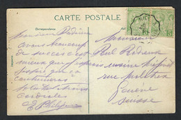 MONACO Ca.1900: CP Ill. Pour La Suisse Affr. De 10c. Avec CAD Ambulant "Nice à Vintimille" - Lettres & Documents