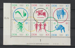 DDR Druckvermerke: Olympiade 6er-Block (1964) - Unclassified