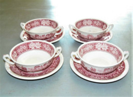 4 TASSES & SOUS TASSES A CHOCOLAT CERAMIQUE VILLEROY & BOCH V&B RUSTICANA Rose Collection Déco Céramique Vitrine - Villeroy/Boch (LUX)