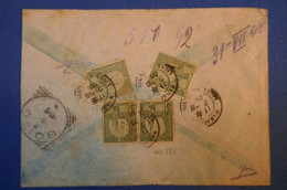 221 TUNISIE LETTRE 1908   RARE SIGNéE POUR L ITALIE VIA MARSEILLE +  AFFRANCH. INTERESSANTS - Briefe U. Dokumente