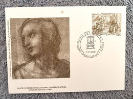 FRANCE Peinture, Dessin De RAPHAEL Sainte Catherine D'alexandrie. Entier Postal Souvenir. Cachet 1/1/2006 - Andere & Zonder Classificatie