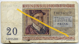 Twintig Belgische Franken - Vingt Francs Belges (BAK-2, D-7), Geld, Mony, Argent - Other - Europe