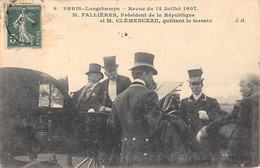 CPA 75 PARIS LONGCHAMPS 1907 M.FALLIERES ET CLEMENCEAU - Altri & Non Classificati