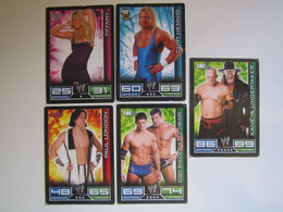 5 Cartes De Catch TOPPS SLAM ATTAX Trading Card Game - Trading Cards