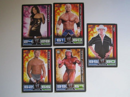 5 Cartes De Catch TOPPS SLAM ATTAX Trading Card Game - Tarjetas