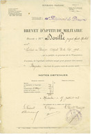 Brevet D'aptitude Militaire 10e Regiment De Dragons Benille Montauban 1913 - Documenti