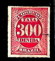 BRAZIL 1890 POSTAGE DUES 300 DEVIDA RED - Portomarken