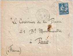 CTN70 - LEVANT MOUCHON 25c SUR LETTRE CONSTANTINOPLE / PARIS 11/3/1910 - Covers & Documents