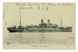 "Flandre" Bateau-Hôpital - Croix Rouge Sur Les Cheminées - Circulé 1917, Sous Enveloppe - Warships