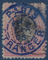 BRESIL BRAZIL N°82 100 REIS Obliteration FRANCAISE Dateur Bleu " PARIS / ETRANGER " Superbe Frappe Rare ! - Used Stamps