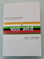 Germany Joint Issue 70 Years Of Diplomatic Relations With India Folder With Both Stamps - Ohne Zuordnung