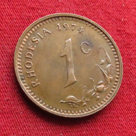 Rhodesia 1 Cent 1974 KM# 10 Lt 76 *VT Rodesia Rhodesie - Rhodesia