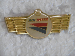 Pin's - AIR INTER - Pins Badge Transport Logo Compagnie Aérienne - Avions