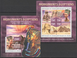 ST2799 2013 NIGER PREHISTORY ART MONUMENTS EGYPTIENS KB+BL MNH - Archaeology
