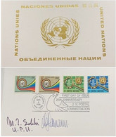 A) 1976 UNITED NATIONS, UN POSTAL ADMINISTRATION, FDC, SIGNED BY THE DIRECTOR OF UPU AND THE UNITED NATIONS POSTAL ADMIN - Ungebraucht