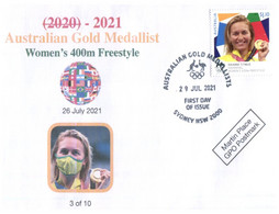 (WW 8) 2020 Tokyo Olympic Games - Swimming - Woman's 400 M Freestyle Gold (NEW Australia Post Stamp) - Eté 2020 : Tokyo