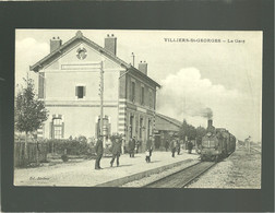 77 Villiers St Georges  La Gare  édit. Jérome Animée Train Chemin De Fer - Villiers Saint Georges