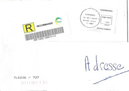 HESPERANGE LUXEMBOURG 2021, LETTRE RECOMMANDEE VIGNETTE PORT PAYE POUR LA FRANCE, VOIR LE SCANNER - Storia Postale