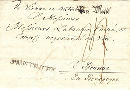 1787- Letter From Wien " D'AUSTRICHE " + " De Vienne En Autriche"+ Wien  - Rating Red 8 ( Patars ) And 24 Sols - ...-1850 Préphilatélie