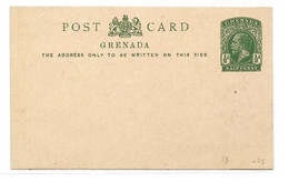 GRENADA E.P. Carte Postal Stationery Card 1½d. Green, Mint - Very Fresh.   Belle Fraîcheur.   TB - W1083 - Granada (...-1974)