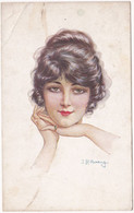 Illustrateur : READING : Portrait De Jeune Femme : Rêverie : Série 1021 à 1025 - Reading